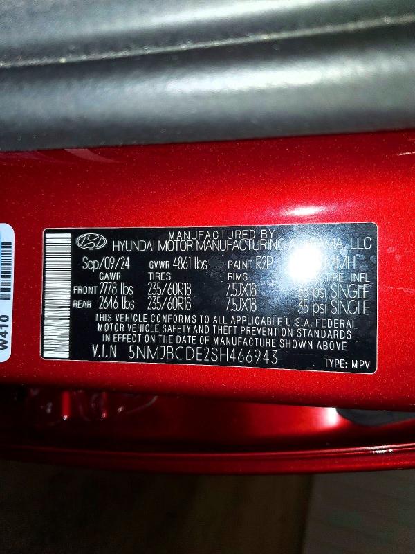 Продаж на аукціоні авто 2025 Hyundai Tucson, vin: 5NMJBCDE2SH466943, номер лоту: 62763596