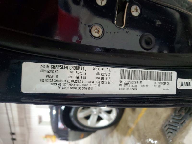61022966 :رقم المزاد ، 2C3CDYAGXCH181186 vin ، 2012 Dodge Challenger مزاد بيع