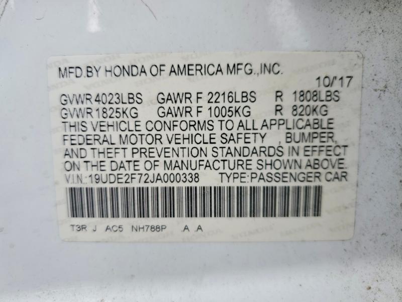2018 Acura Ilx მანქანა იყიდება აუქციონზე, vin: 19UDE2F72JA000338, აუქციონის ნომერი: 61557366