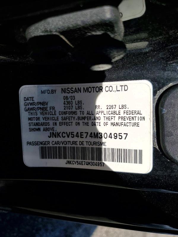 Продаж на аукціоні авто 2004 Infiniti G35, vin: JNKCV54E74M304957, номер лоту: 59840886