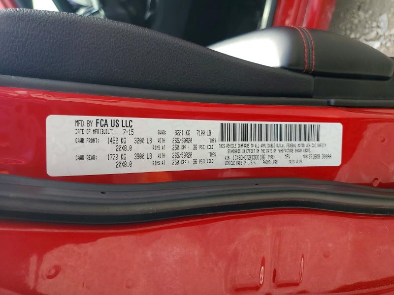 2015 Dodge Durango მანქანა იყიდება აუქციონზე, vin: 1C4SDHCT2FC931186, აუქციონის ნომერი: 61217646