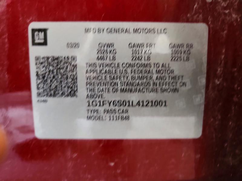 Продажа на аукционе авто 2020 Chevrolet Bolt Ev, vin: 1G1FY6S01L4121001, номер лота: 59543706