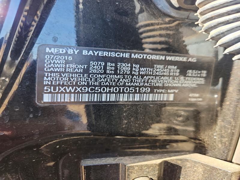 Aukcja sprzedaży 2017 Bmw X3, vin: 5UXWX9C50H0T05199, numer aukcji: 62601186