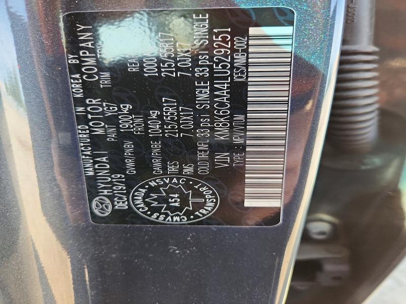 Aukcja sprzedaży 2020 Hyundai Kona, vin: KM8K6CAA4LU529251, numer aukcji: 61565106