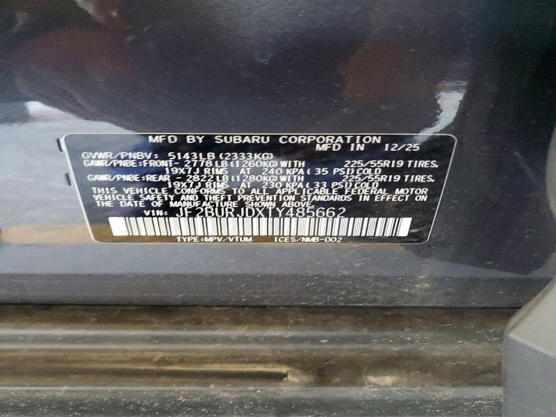 Продаж на аукціоні авто 2026 Subaru Outback, vin: JF2BURJDXTY485662, номер лоту: 59850556