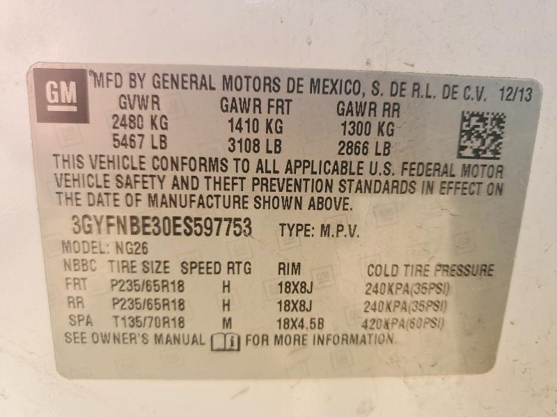 Продаж на аукціоні авто 2014 Cadillac Srx, vin: 3GYFNBE30ES597753, номер лоту: 62497156