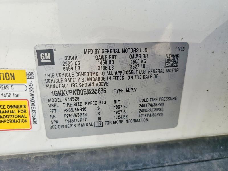 Продажа на аукционе авто 2014 Gmc Acadia, vin: 1GKKVPKD0EJ235636, номер лота: 62844876