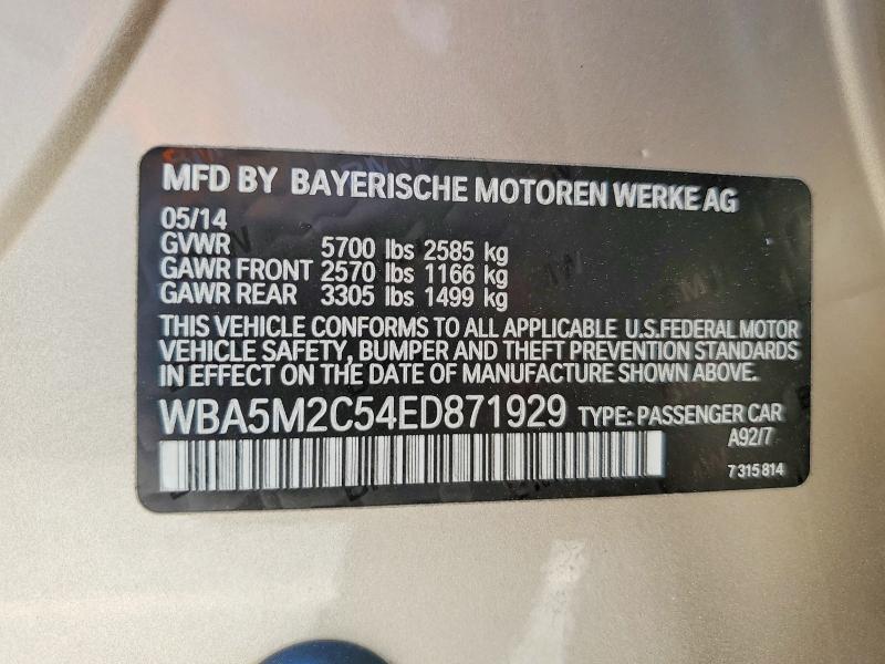 Продажа на аукционе авто 2014 Bmw 535, vin: WBA5M2C54ED871929, номер лота: 61006126