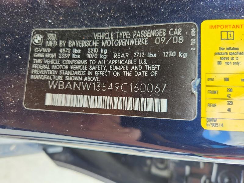 Продаж на аукціоні авто 2009 Bmw 535, vin: WBANW13549C160067, номер лоту: 61002316