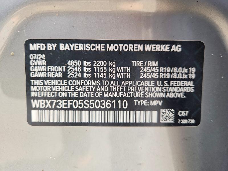 Aukcja sprzedaży 2025 Bmw X1, vin: WBX73EF05S5036110, numer aukcji: 62514976