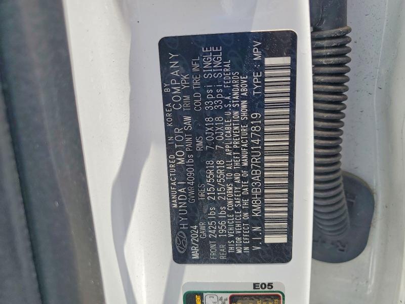 Продажа на аукционе авто 2024 Hyundai Kona, vin: KM8HB3AB7RU147819, номер лота: 56760006