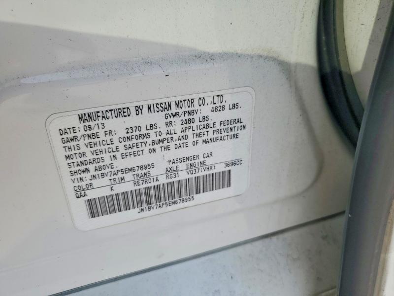 Продаж на аукціоні авто 2014 Infiniti Q50, vin: JN1BV7AP5EM678955, номер лоту: 61323646