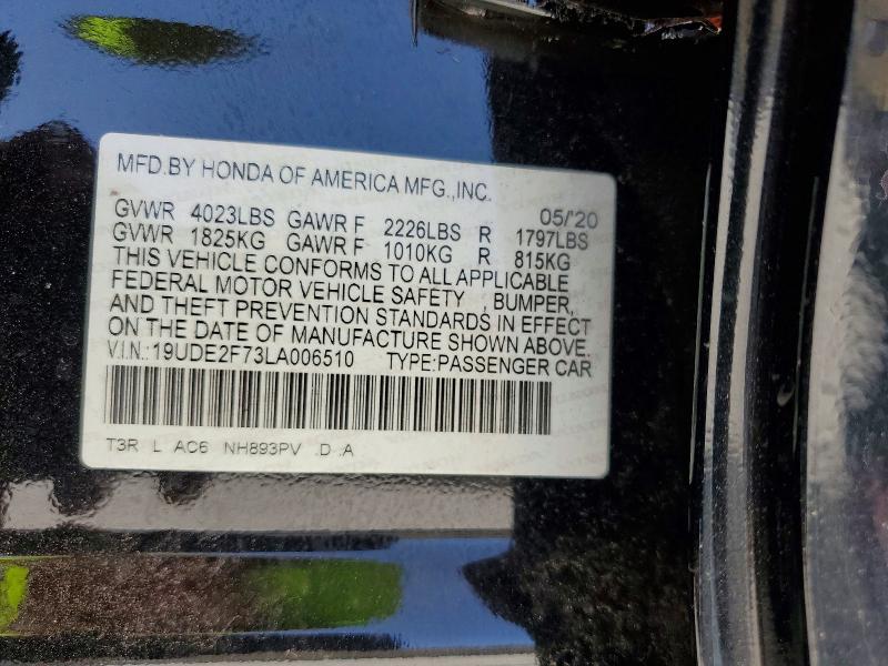 60841896 :رقم المزاد ، 19UDE2F73LA006510 vin ، 2020 Acura Ilx مزاد بيع