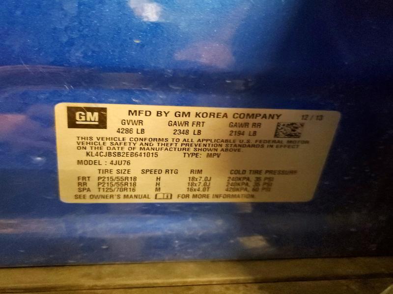 61065056 :رقم المزاد ، KL4CJBSB2EB641015 vin ، 2014 Buick Encore مزاد بيع
