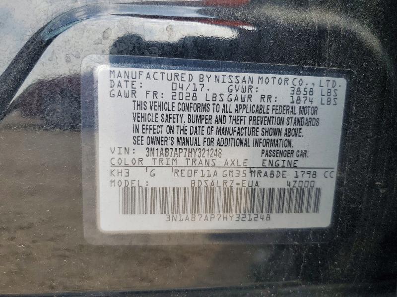 Aukcja sprzedaży 2017 Nissan Sentra, vin: 3N1AB7AP7HY321248, numer aukcji: 59256816