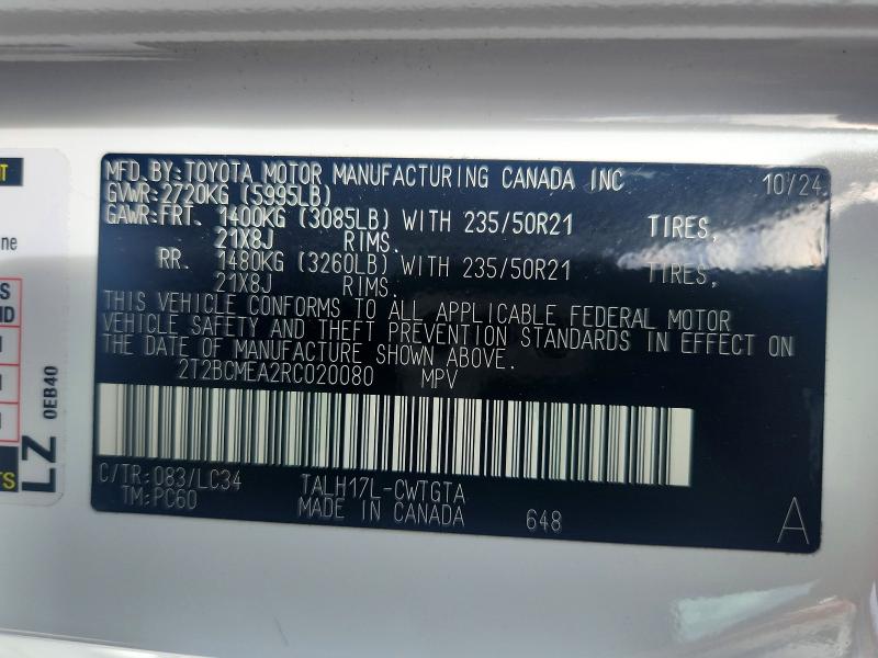 Продаж на аукціоні авто 2024 Lexus Rx, vin: 2T2BCMEA2RC020080, номер лоту: 61377696