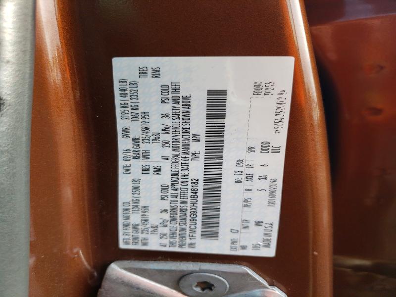 Aukcja sprzedaży 2017 Ford Escape, vin: 1FMCU9G9XHUB48182, numer aukcji: 61953356