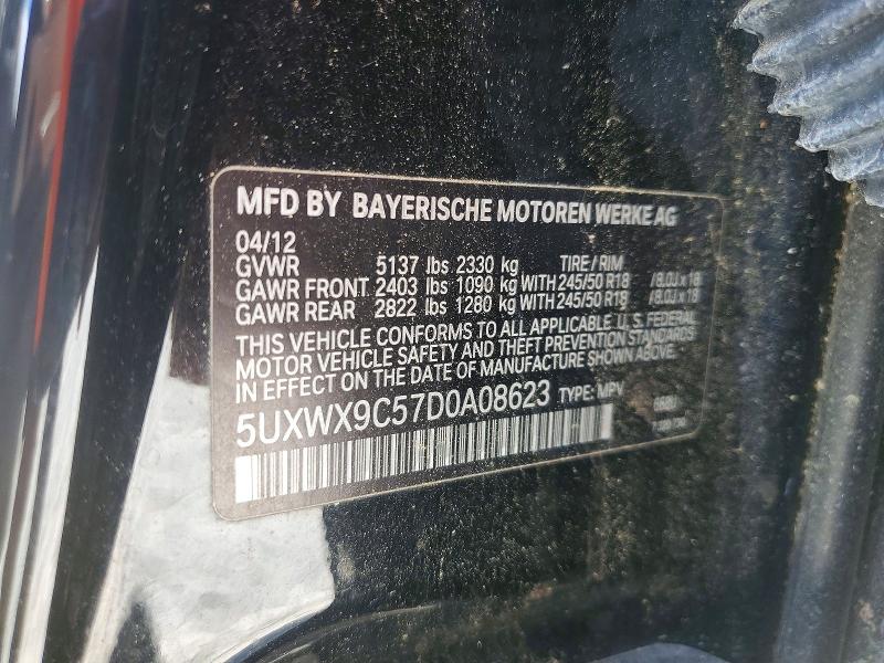 2013 Bmw X3 მანქანა იყიდება აუქციონზე, vin: 5UXWX9C57D0A08623, აუქციონის ნომერი: 61366626