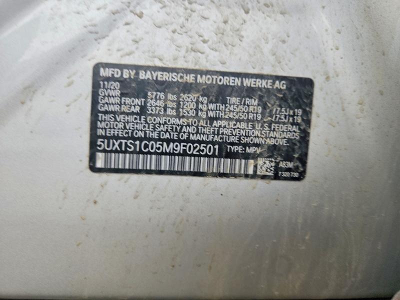 62319466 :رقم المزاد ، 5UXTS1C05M9F02501 vin ، 2021 Bmw X3 مزاد بيع