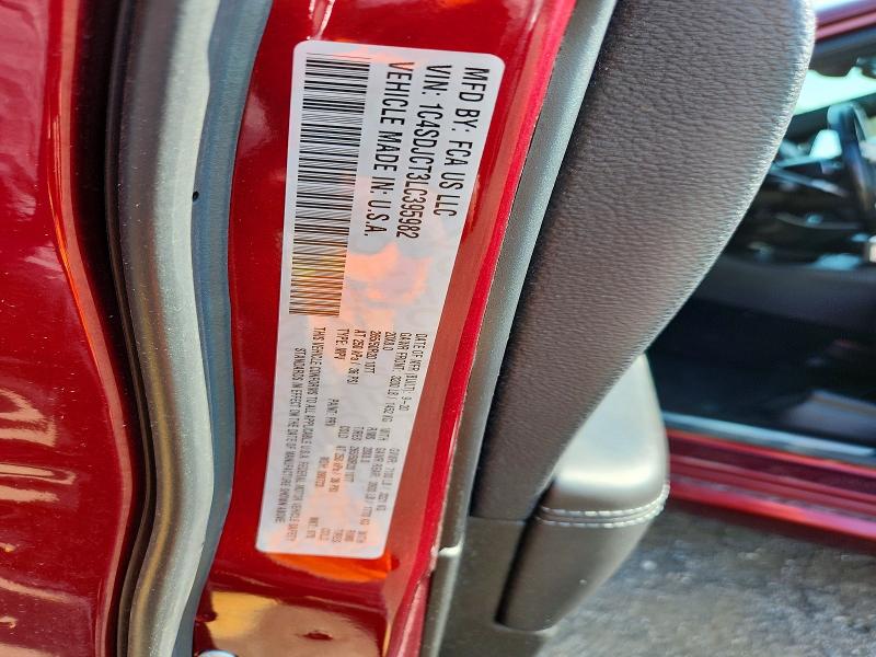 2020 Dodge Durango მანქანა იყიდება აუქციონზე, vin: 1C4SDJCT3LC395982, აუქციონის ნომერი: 62329266