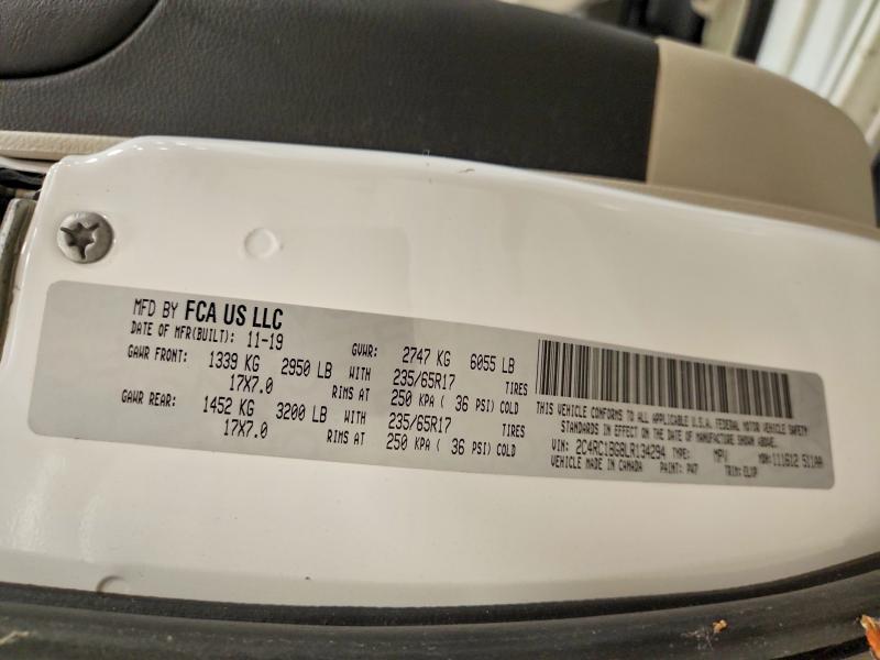 2020 Chrysler Pacifica მანქანა იყიდება აუქციონზე, vin: 2C4RC1BG8LR134294, აუქციონის ნომერი: 60057066