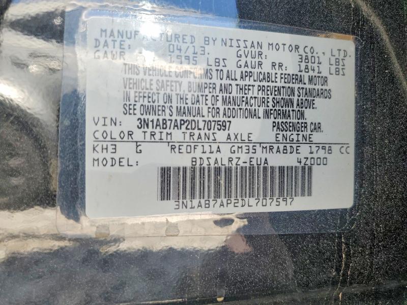 Продаж на аукціоні авто 2013 Nissan Sentra, vin: 3N1AB7AP2DL707597, номер лоту: 61210616