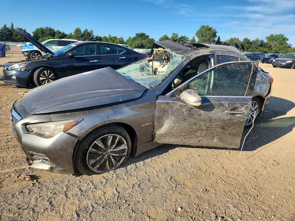 60211966 :رقم المزاد ، JN1AV7AR8FM850927 vin ، 2015 Infiniti Q50 Hybrid مزاد بيع