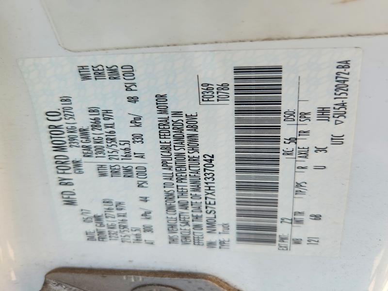 Продаж на аукціоні авто 2017 Ford Transit Connect, vin: NM0LS7E7XH1337042, номер лоту: 61982556