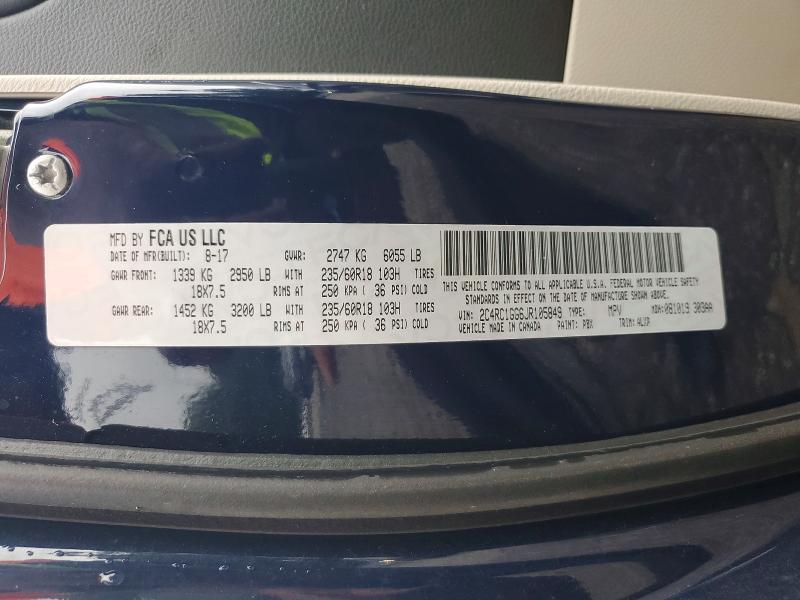 Продаж на аукціоні авто 2018 Chrysler Pacifica, vin: 2C4RC1GG6JR105849, номер лоту: 62055266