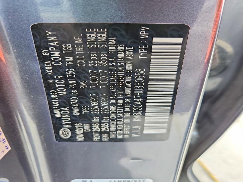 Aukcja sprzedaży 2017 Hyundai Tucson, vin: KM8J3CA47HU350658, numer aukcji: 59694696
