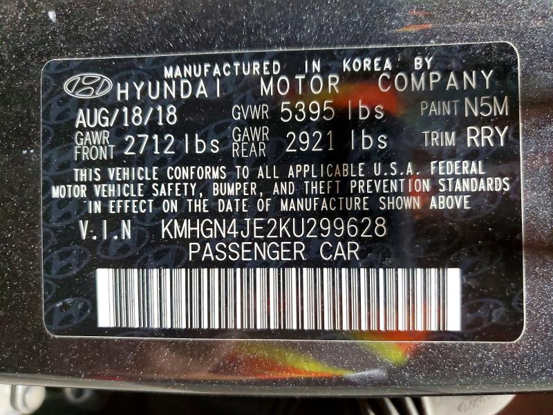 2019 Genesis G80 მანქანა იყიდება აუქციონზე, vin: KMHGN4JE2KU299628, აუქციონის ნომერი: 61904286