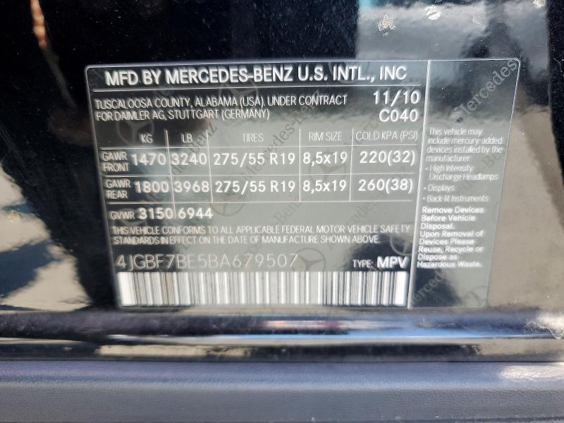 Продажа на аукционе авто 2011 Mercedes-benz Gl, vin: 4JGBF7BE5BA679507, номер лота: 60663096