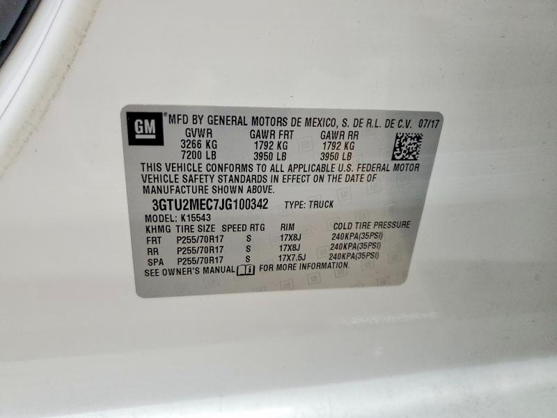 Aukcja sprzedaży 2018 Gmc Sierra, vin: 3GTU2MEC7JG100342, numer aukcji: 61850326