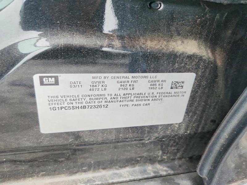 2011 Chevrolet Cruze მანქანა იყიდება აუქციონზე, vin: 1G1PC5SH4B7232612, აუქციონის ნომერი: 59605216