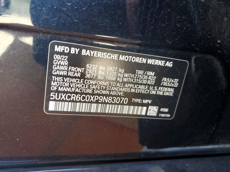 Auction sale of the 2023 Bmw X5, vin: 5UXCR6C0XP9N83070, lot number: 61121146