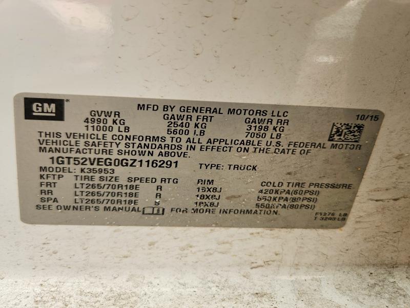 61096106 :رقم المزاد ، 1GT52VEG0GZ116291 vin ، 2016 Gmc Sierra مزاد بيع