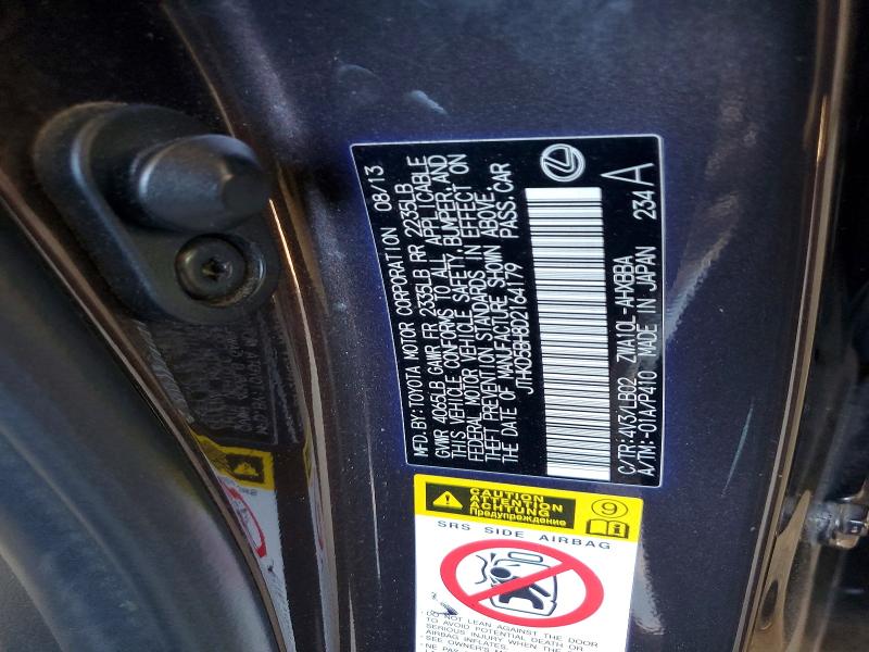 62143426 :رقم المزاد ، JTHKD5BH8D2164179 vin ، 2013 Lexus Ct مزاد بيع