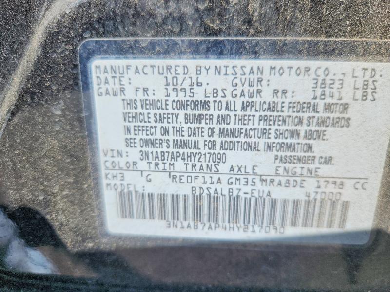 Aukcja sprzedaży 2017 Nissan Sentra, vin: 3N1AB7AP4HY217090, numer aukcji: 63172536