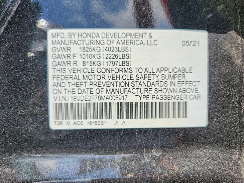 Продаж на аукціоні авто 2021 Acura Ilx, vin: 19UDE2F78MA008917, номер лоту: 62905156