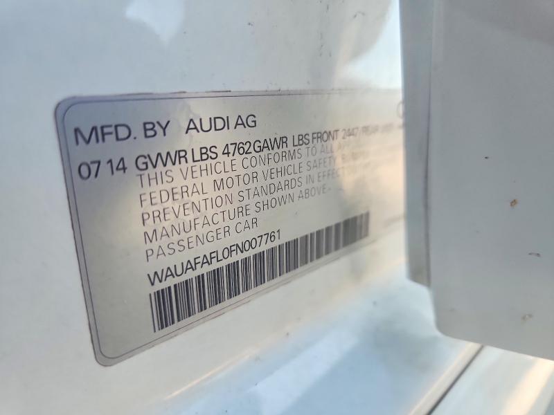 60127706 :رقم المزاد ، WAUAFAFL0FN007761 vin ، 2015 Audi A4 مزاد بيع
