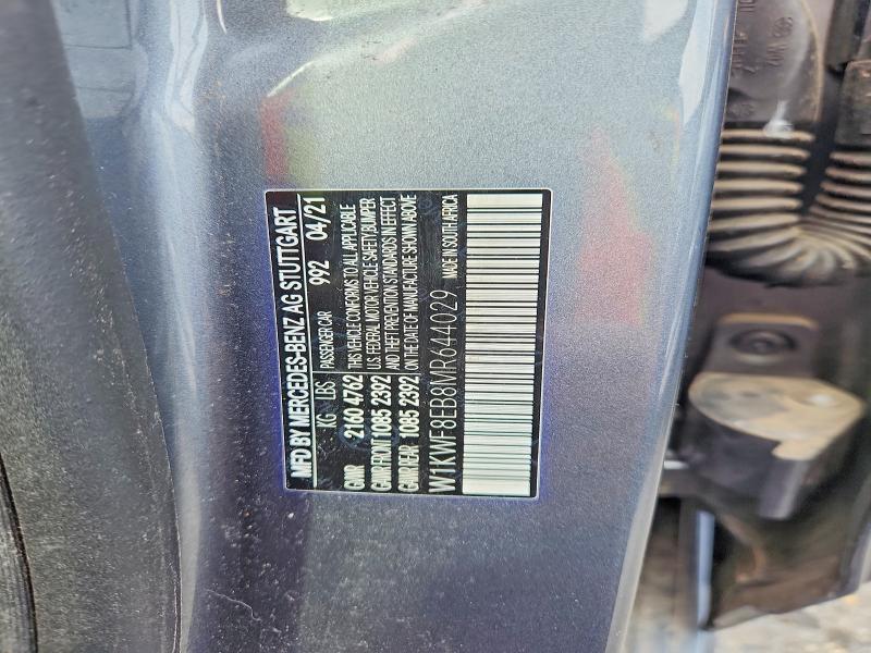 2021 Mercedes-benz C მანქანა იყიდება აუქციონზე, vin: W1KWF8EB8MR644029, აუქციონის ნომერი: 59880136