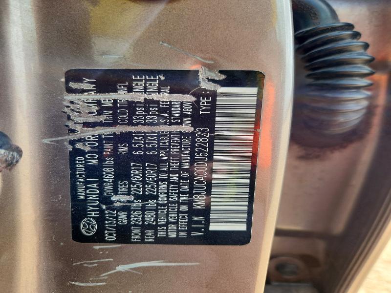 61052916 :رقم المزاد ، KM8JUCAC0DU622823 vin ، 2013 Hyundai Tucson مزاد بيع