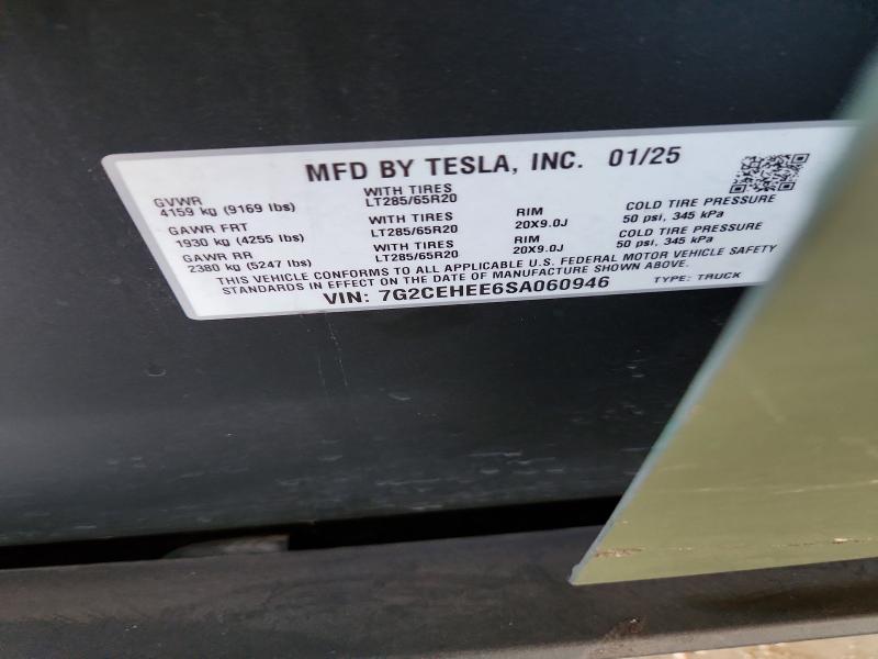 2025 Tesla Cybertruck მანქანა იყიდება აუქციონზე, vin: 7G2CEHEE6SA060946, აუქციონის ნომერი: 59718586