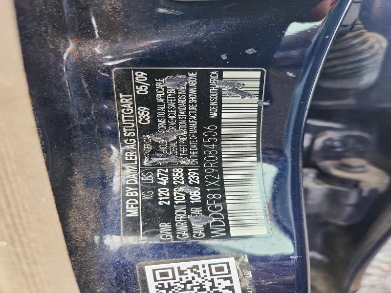 59781846 :رقم المزاد ، WDDGF81X29R084506 vin ، 2009 Mercedes-benz C مزاد بيع