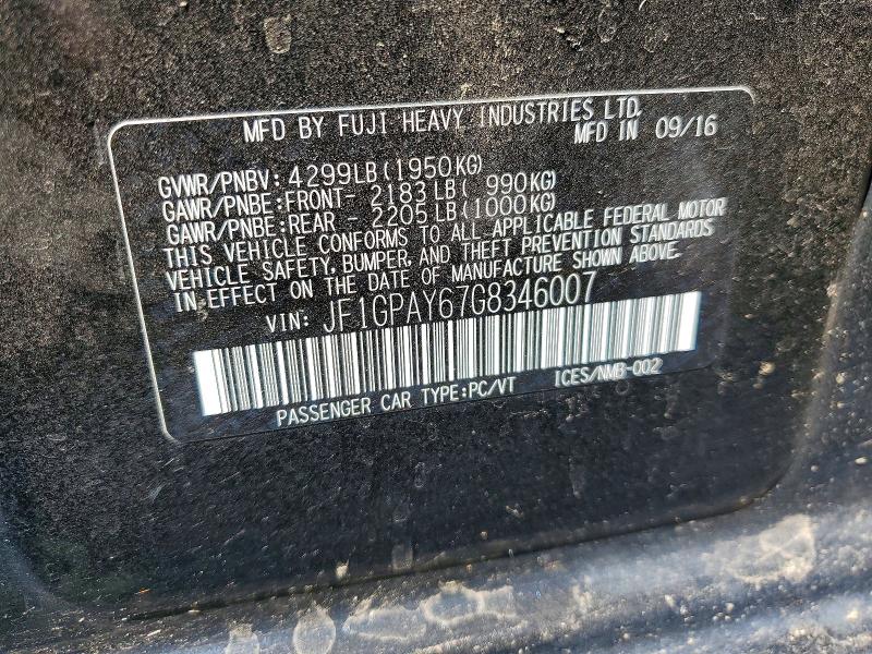 Продаж на аукціоні авто 2016 Subaru Impreza, vin: JF1GPAY67G8346007, номер лоту: 62587086