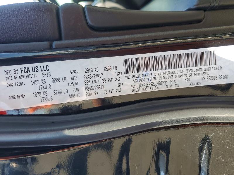 61518496 :رقم المزاد ، 1C4RJEAG2JC480734 vin ، 2018 Jeep Grand Cherokee مزاد بيع