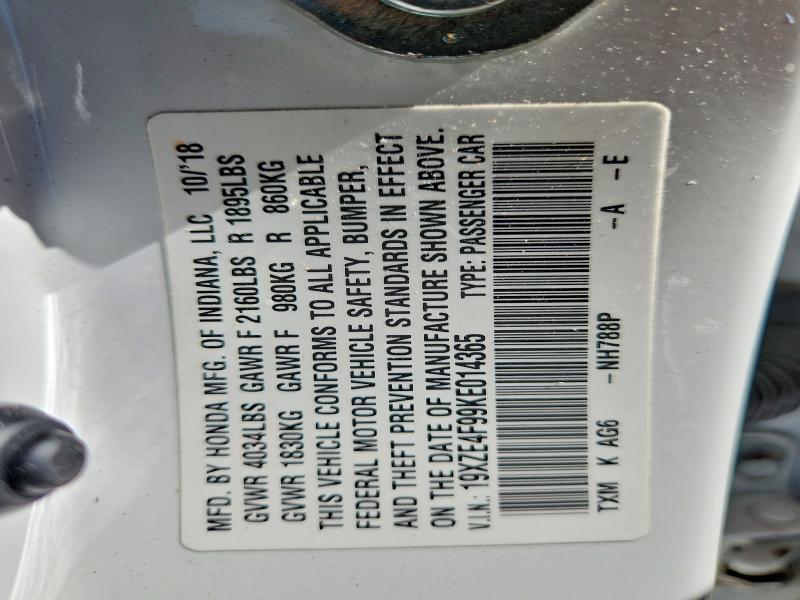 Продажа на аукционе авто 2019 Honda Insight, vin: 19XZE4F99KE014365, номер лота: 62379206