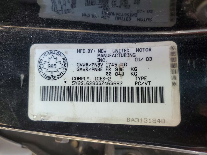 60880726 :رقم المزاد ، 5Y2SL62833Z463692 vin ، 2003 Pontiac Vibe مزاد بيع