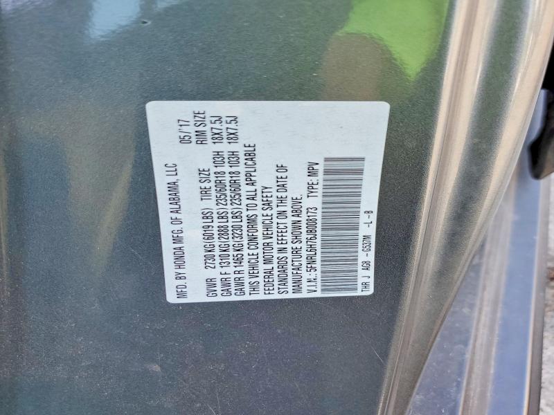 Продаж на аукціоні авто 2018 Honda Odyssey, vin: 5FNRL6H76JB008173, номер лоту: 60016166