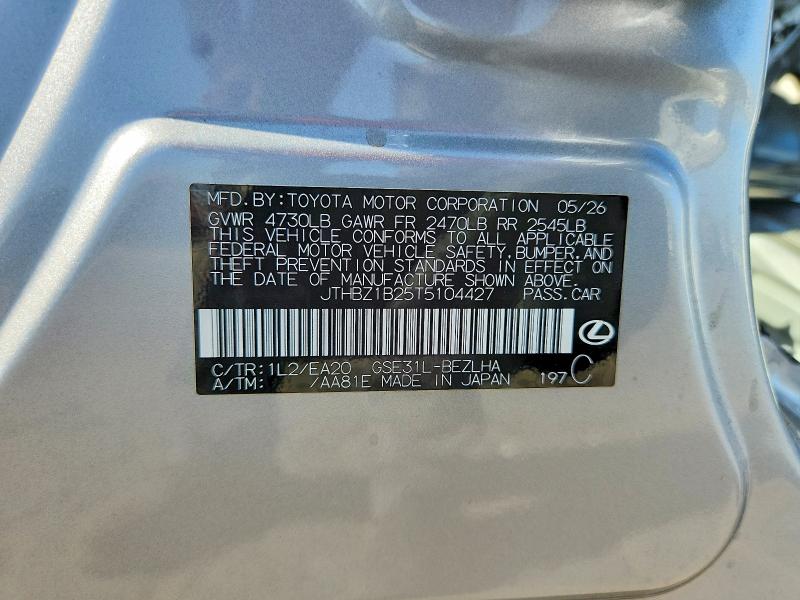 Aukcja sprzedaży 2026 Lexus Is 350, vin: JTHBZ1B25T5104427, numer aukcji: 63225196